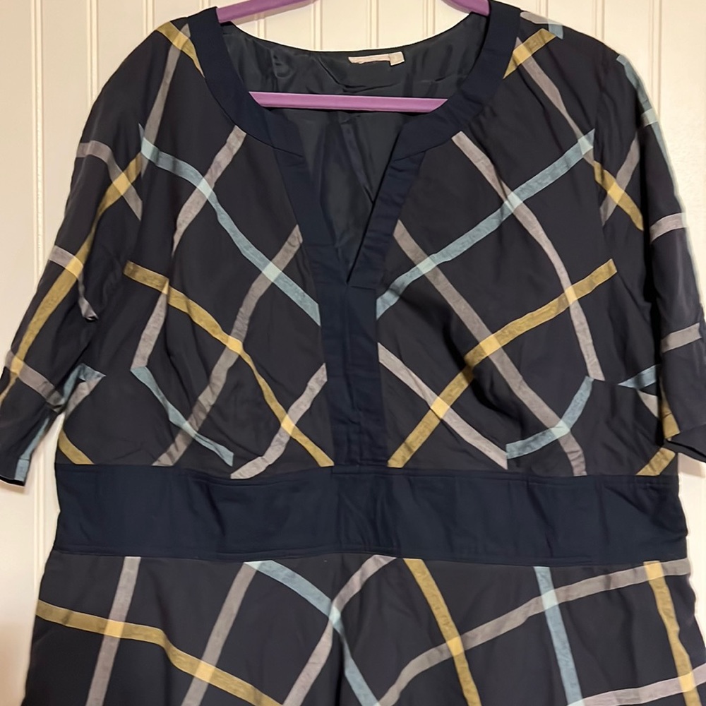Eshakti Retro Large Plaid Dress Size 3X 26W Fit and Flare